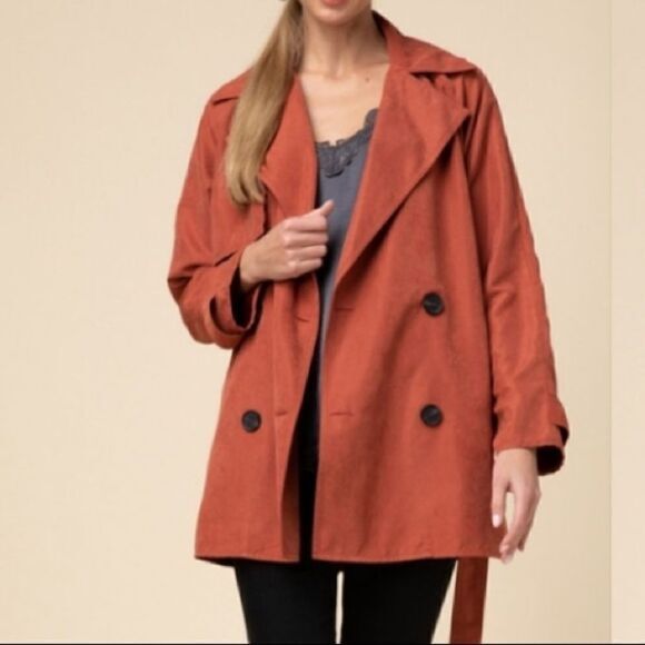 ‎Double Breasted Trench Coat - Picture 1 of 8